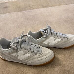 New Balance Light Gray Sneakers with Gum Soles
